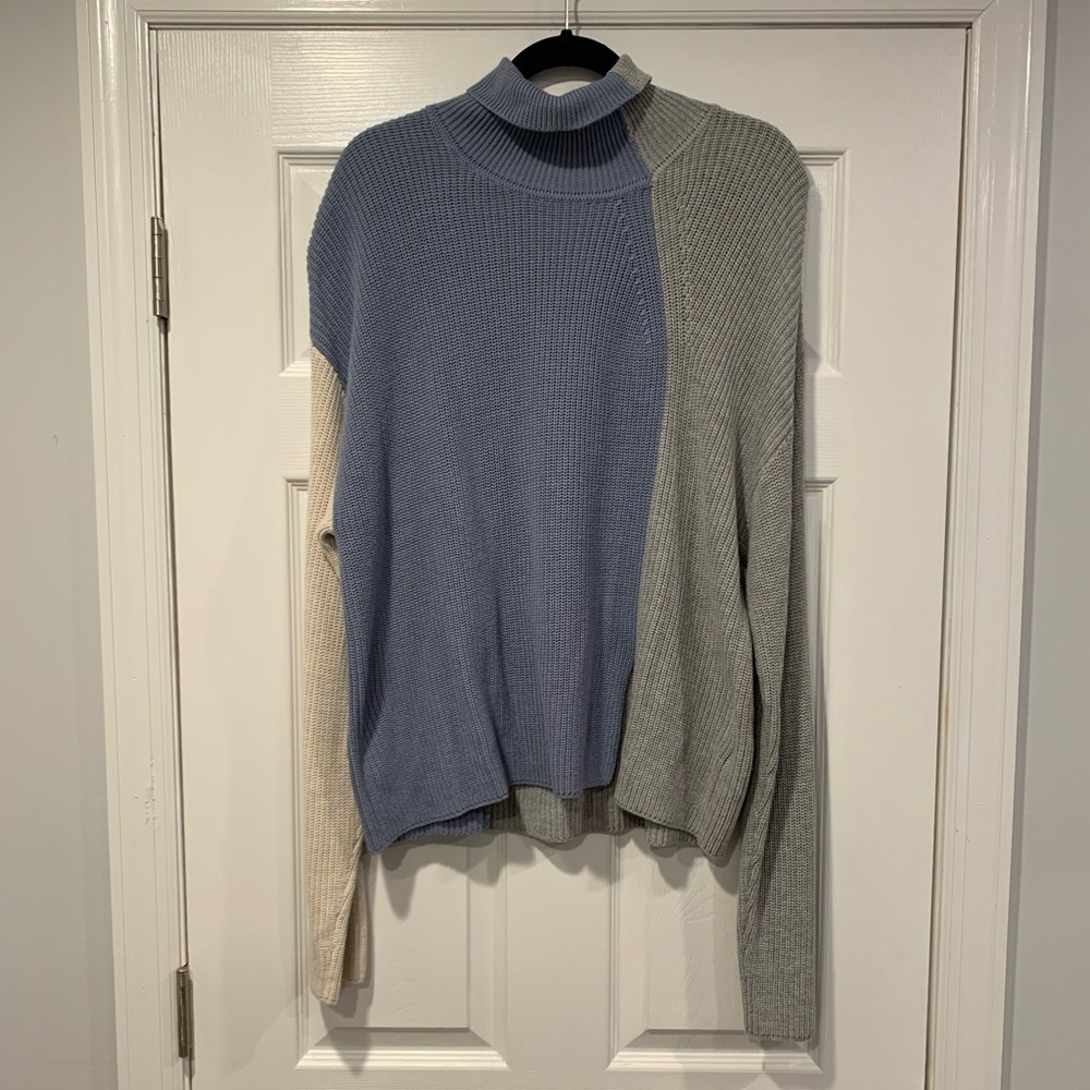Decker Colorblock Knit Turtleneck Sweater